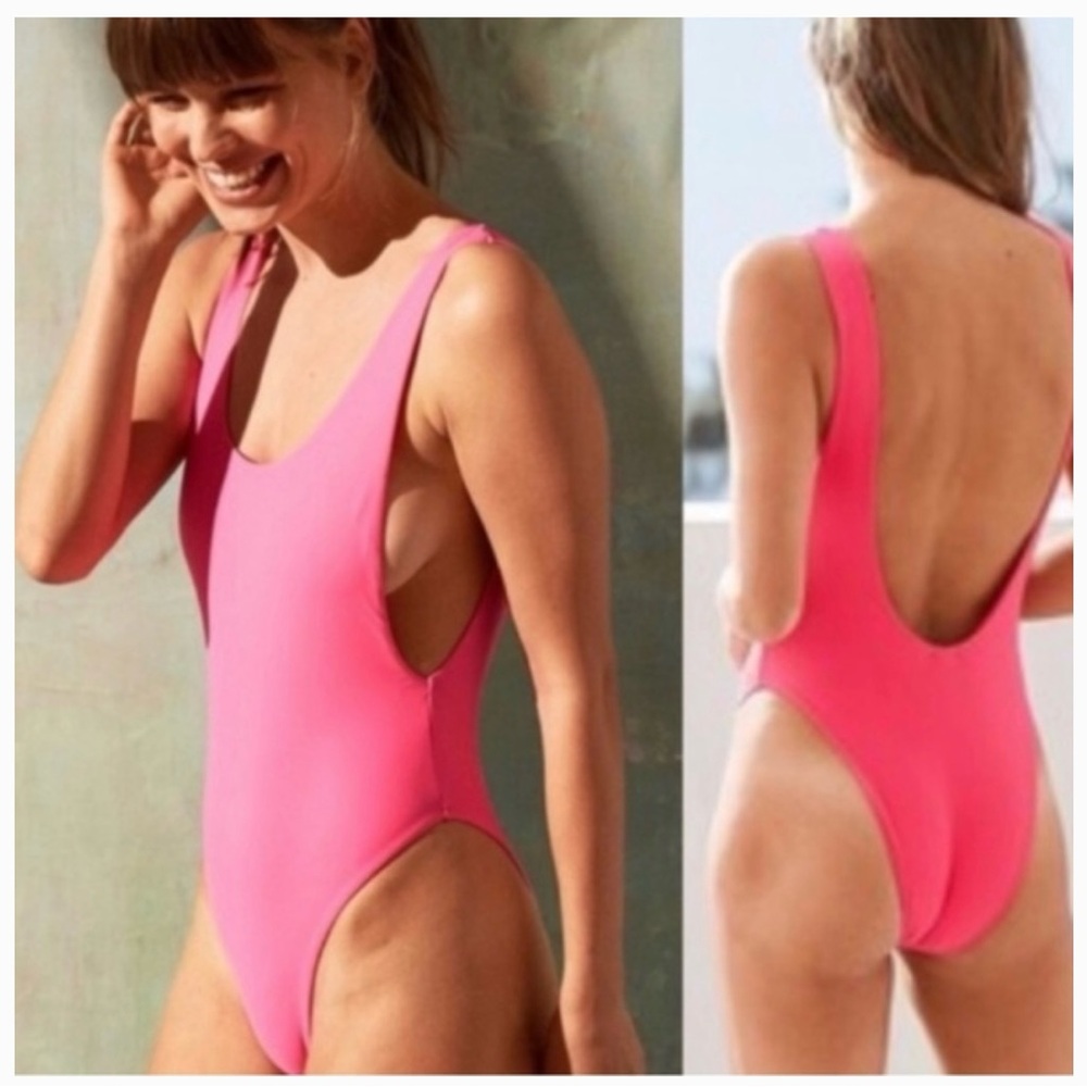 American Eagle Low Cut Sides Neon One Piece Swimsuit